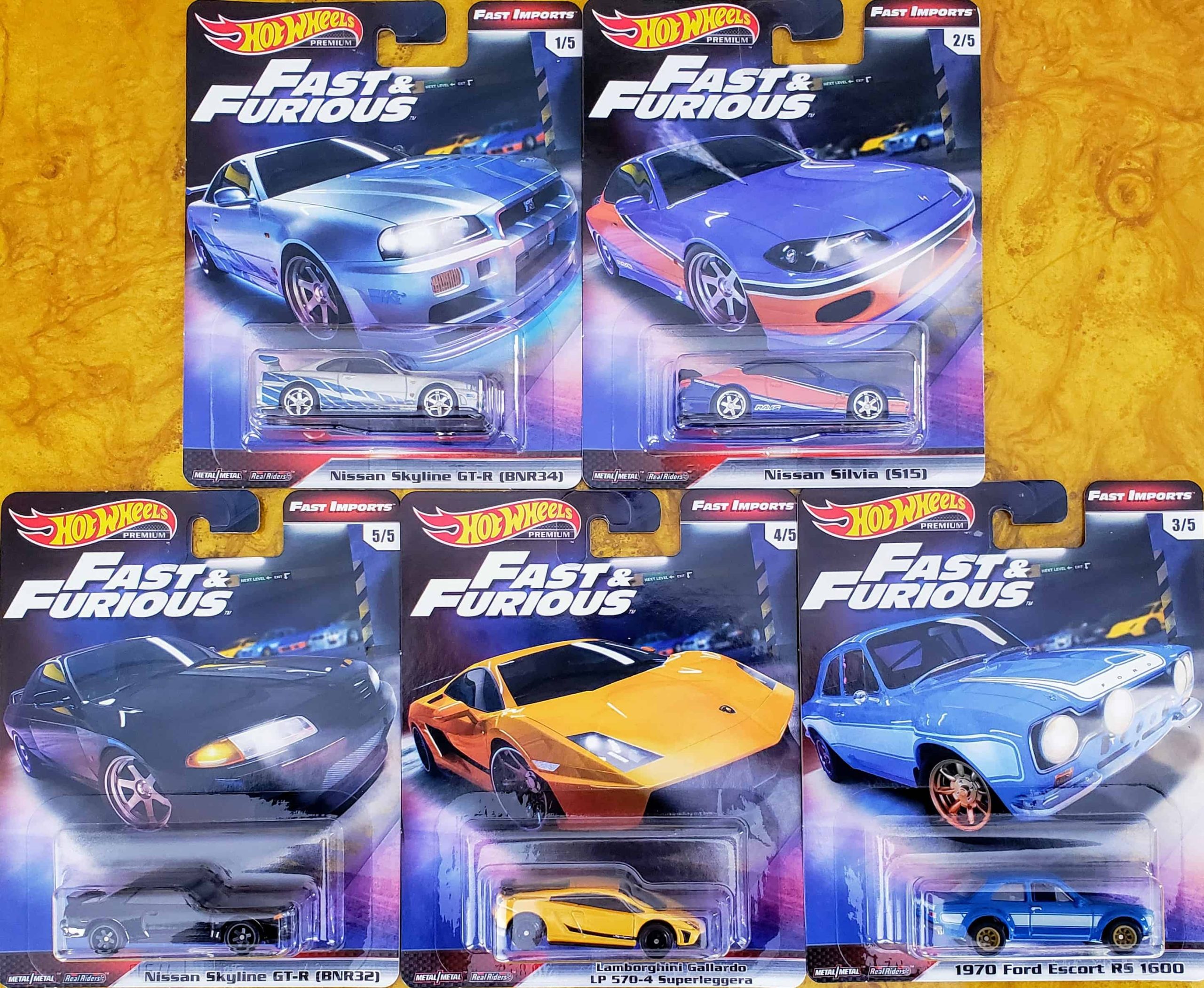 Hot Wheels Fast & Furious – Set Fast Imports (5 minis) Velozes e
