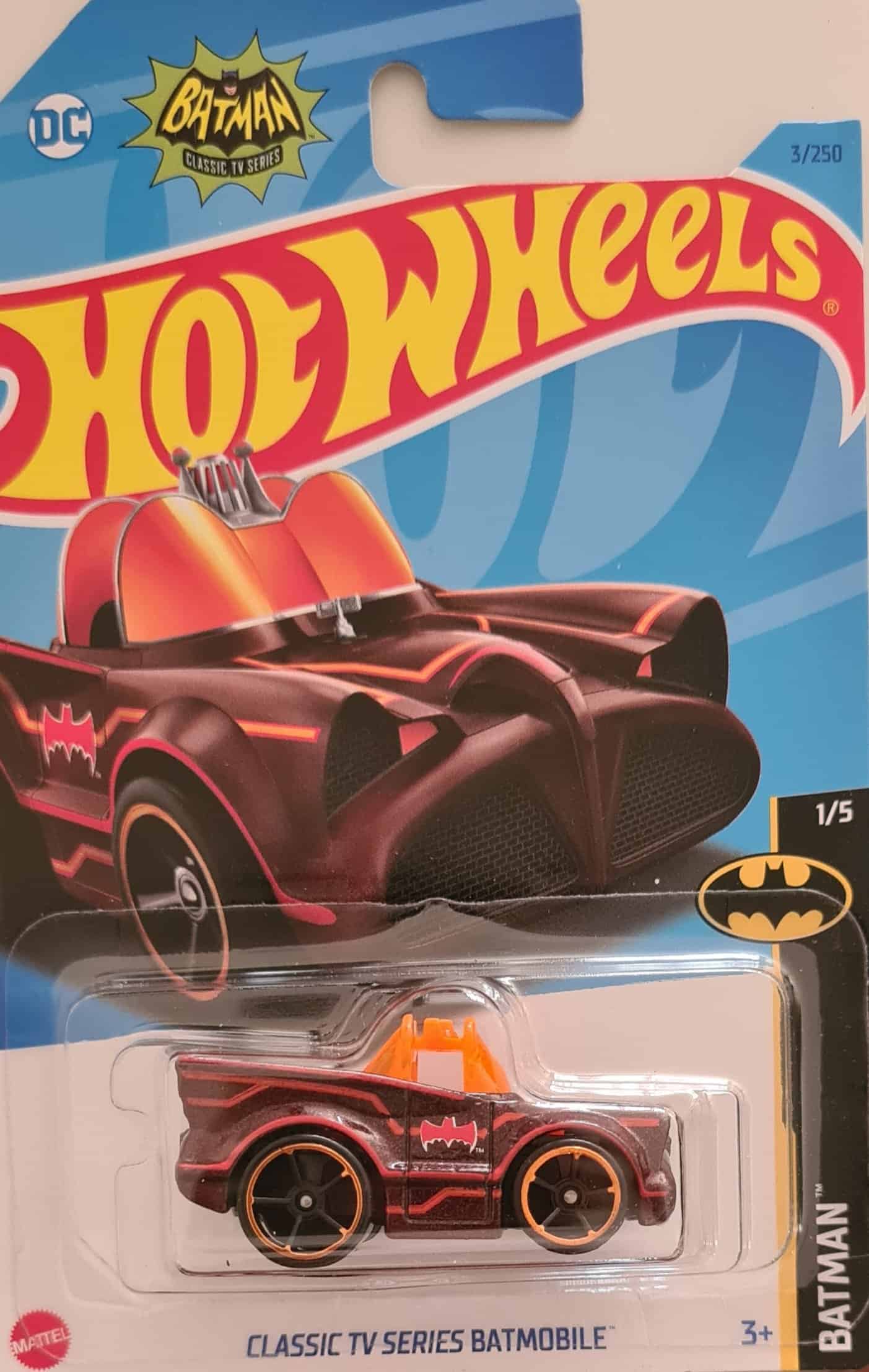 Classic Tv Series Batmobile 3 Super Treasure Hunt Batman 2023 Hot Wheels Case A