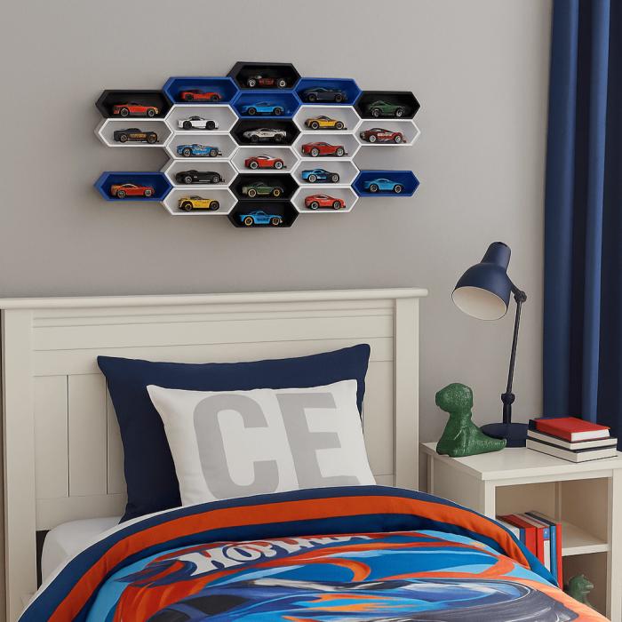 Hot Wheels Expositor - Display Parede Modular 4 Módulos
