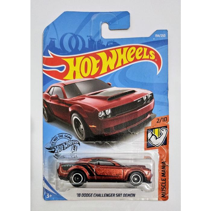 Embalagem danificada Super T-Hunt Hot Wheels Muscle Mania - '18 Dodge Challenger SRT Demon