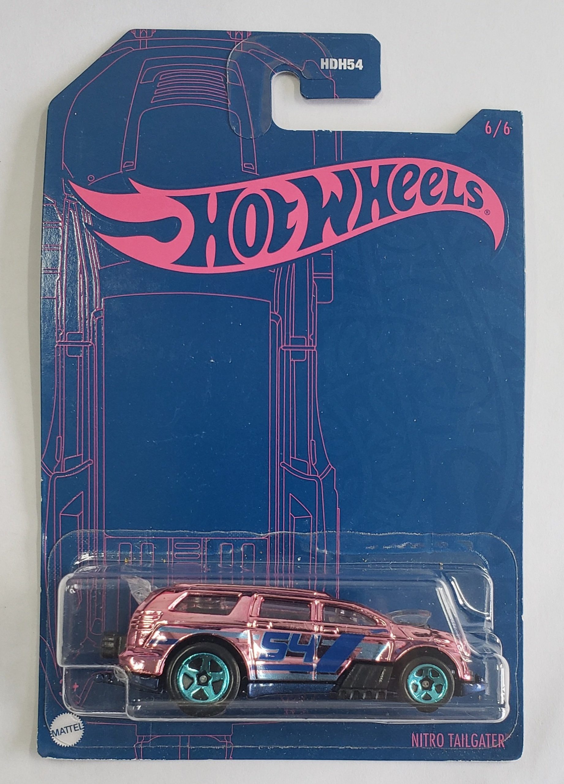 Hot Wheels 54 Anos – Nitro Tailgater (Azul e Rosa) – Universo Hot
