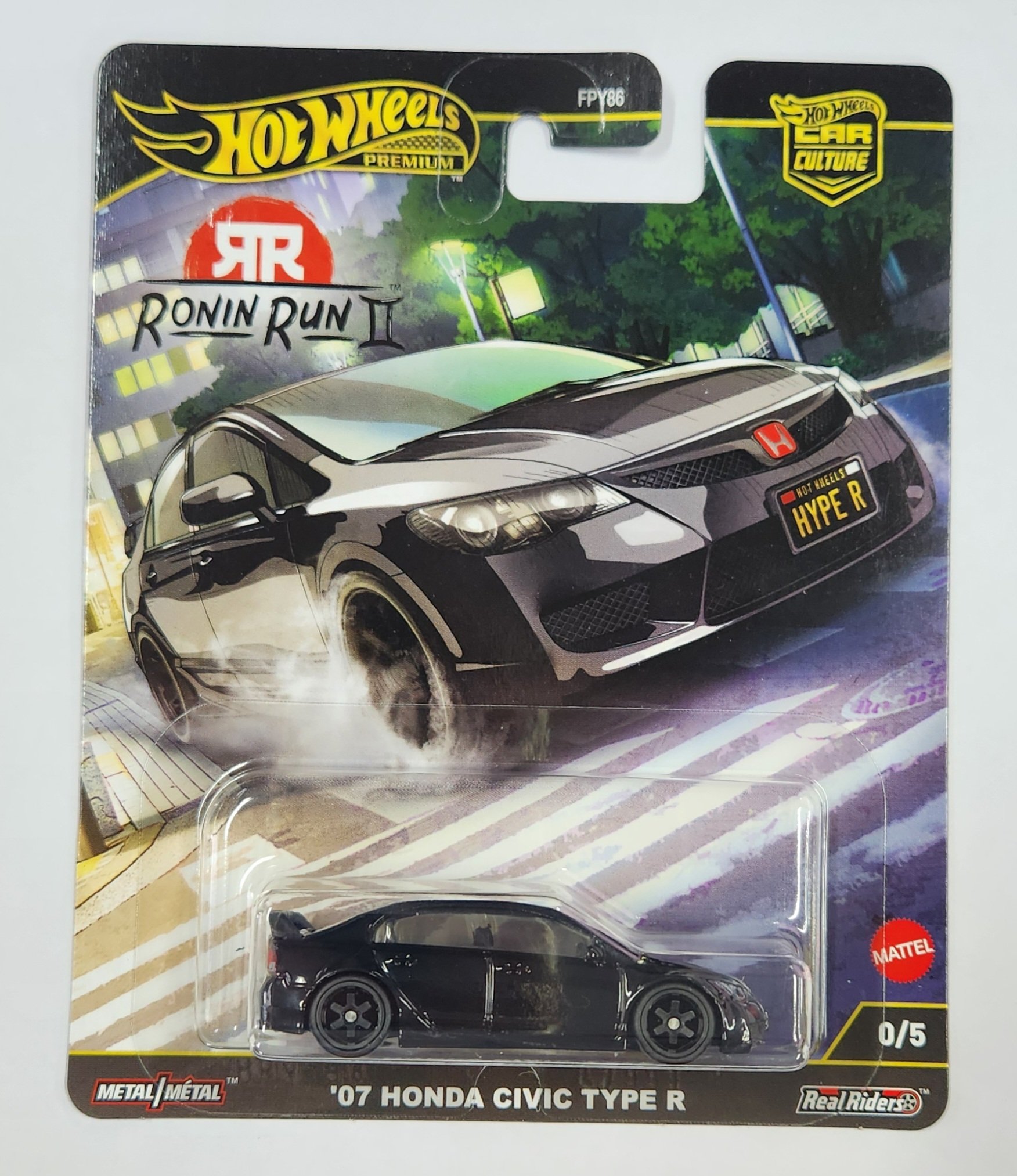 Hot Wheels Ronin Run – '07 Honda Civic Type R Preto – Universo Hot