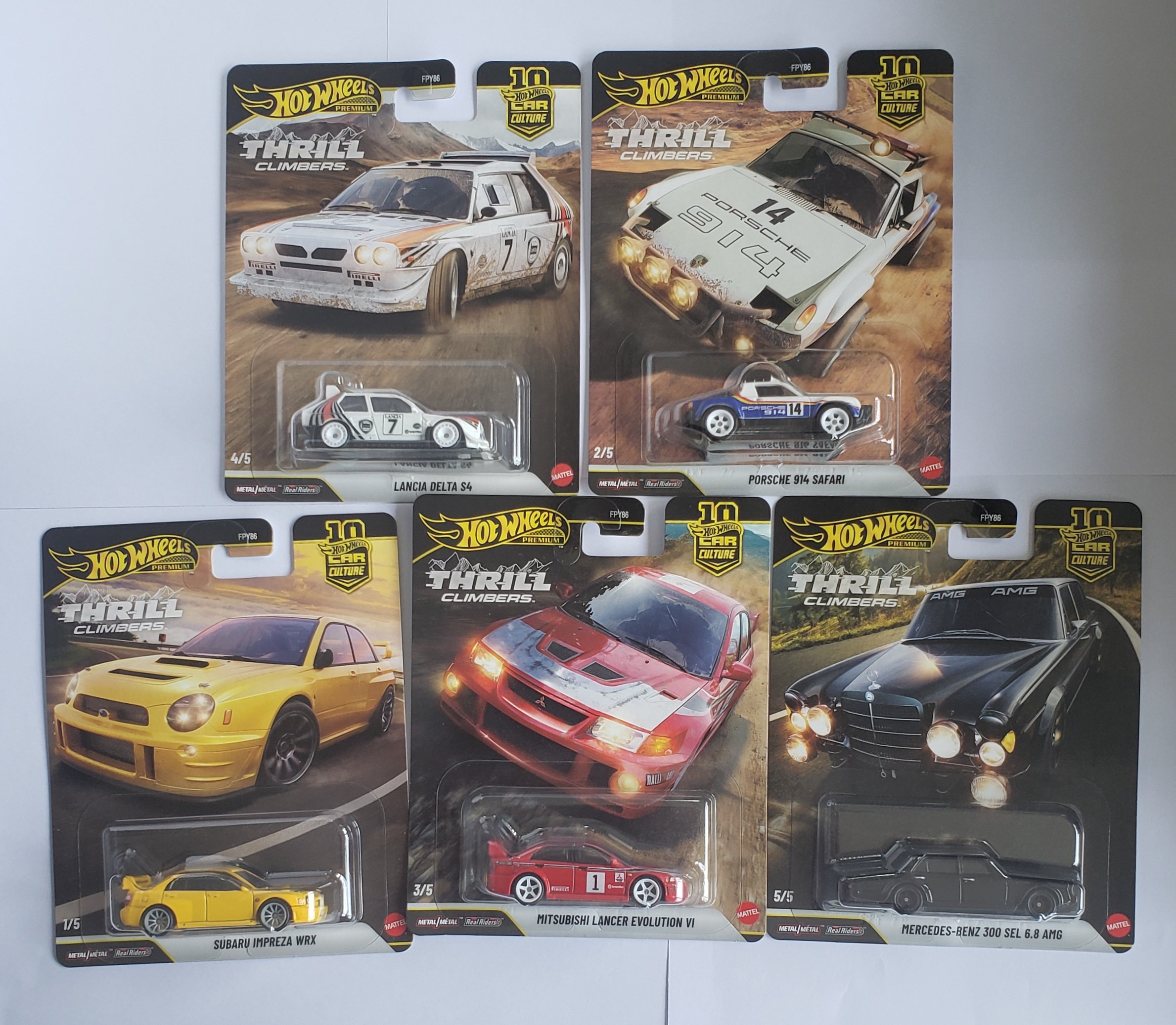 5台セット　ホットウィール　THRILL CLIMBERS　スリルクライマーズ Hot Wheels Car Culture – THRILL Climbers Set Completo (5